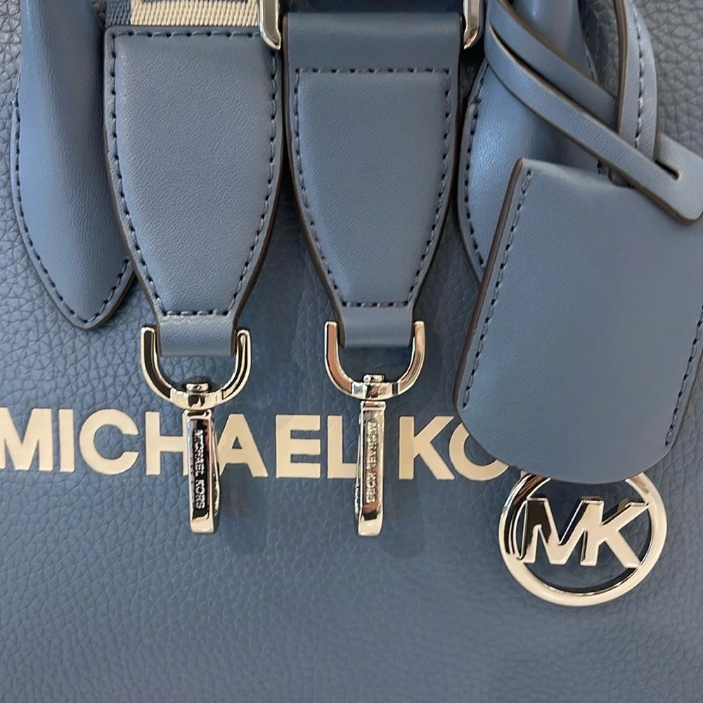 Michael Kors Mirella Small Pebbled Leather Shopper Top Zip Crossbody XBODY Tote - Picture 13 of 16